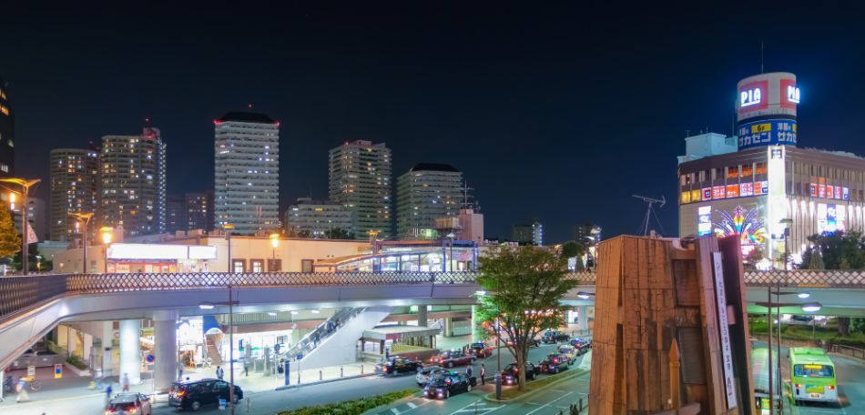 川口駅前の様子